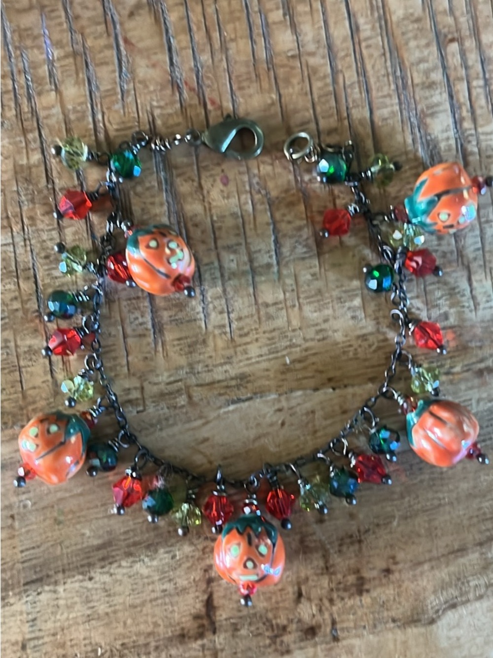 Halloween Pumpkin Charm Bracelet